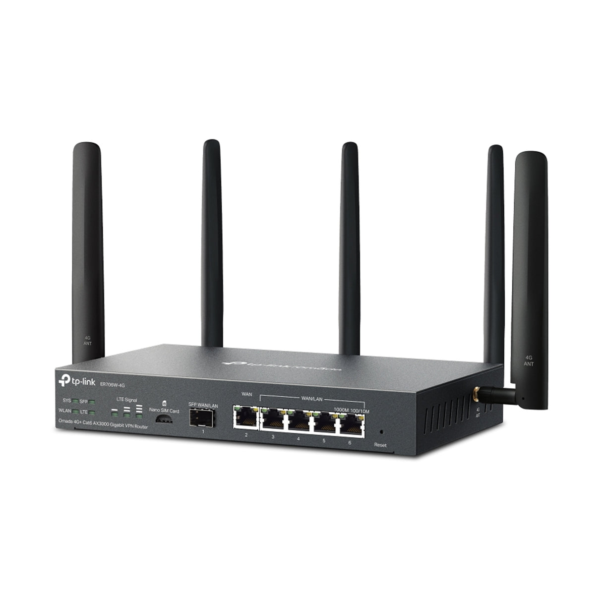 TP-Link Omada ER706W-4G 4G+ Cat6 AX3000 Gigabit VPN Router