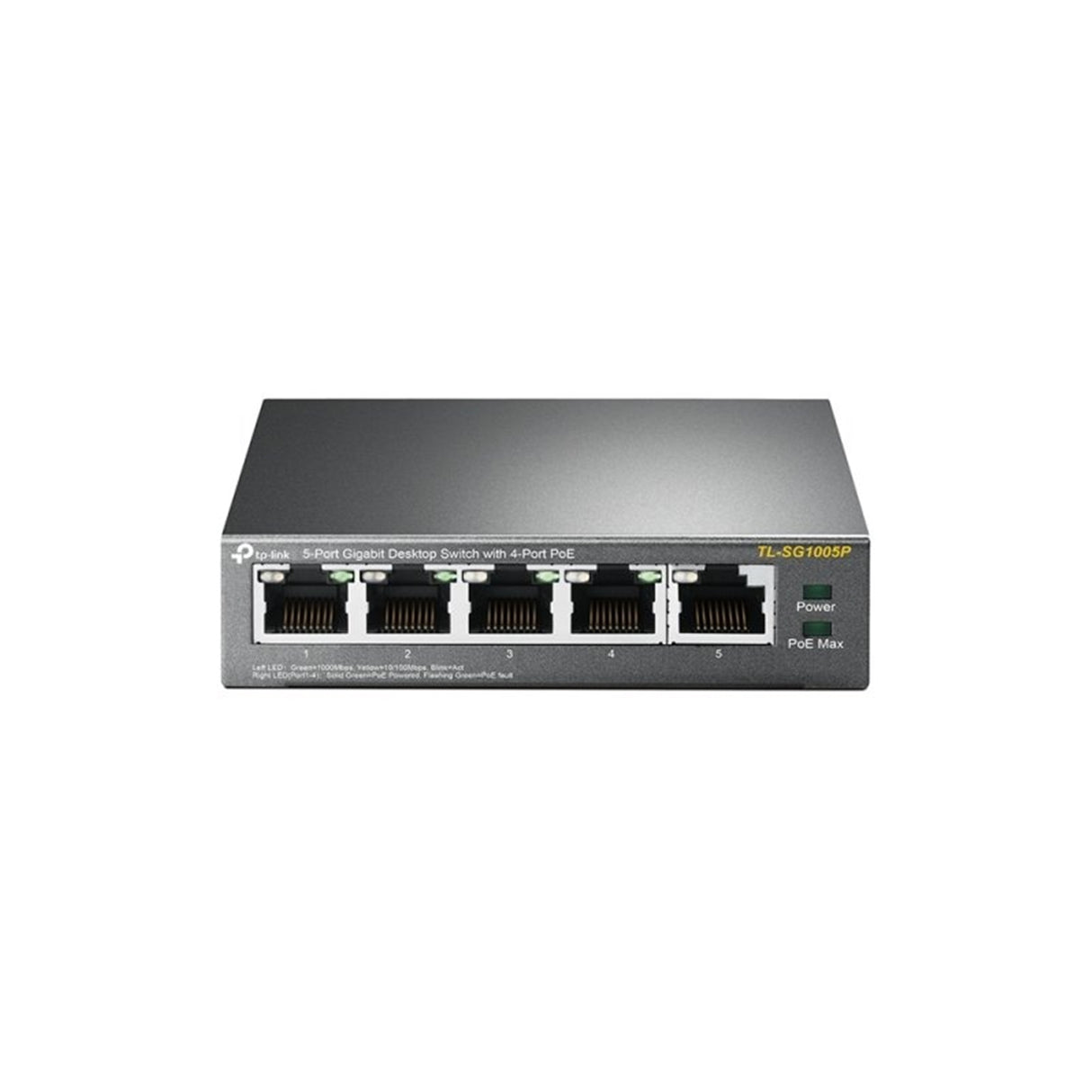 TP-Link TL-SG1005P 5-Port Metal Gigabit Desktop PoE Switch with 4-Port PoE+ (65W)