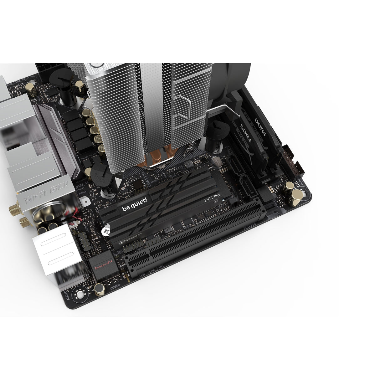 be quiet! (BZ003) MC1 Pro M.2 SSD Cooler, Integrated Heat Pipe, Single/Double Side Compatibility, 2280 Size