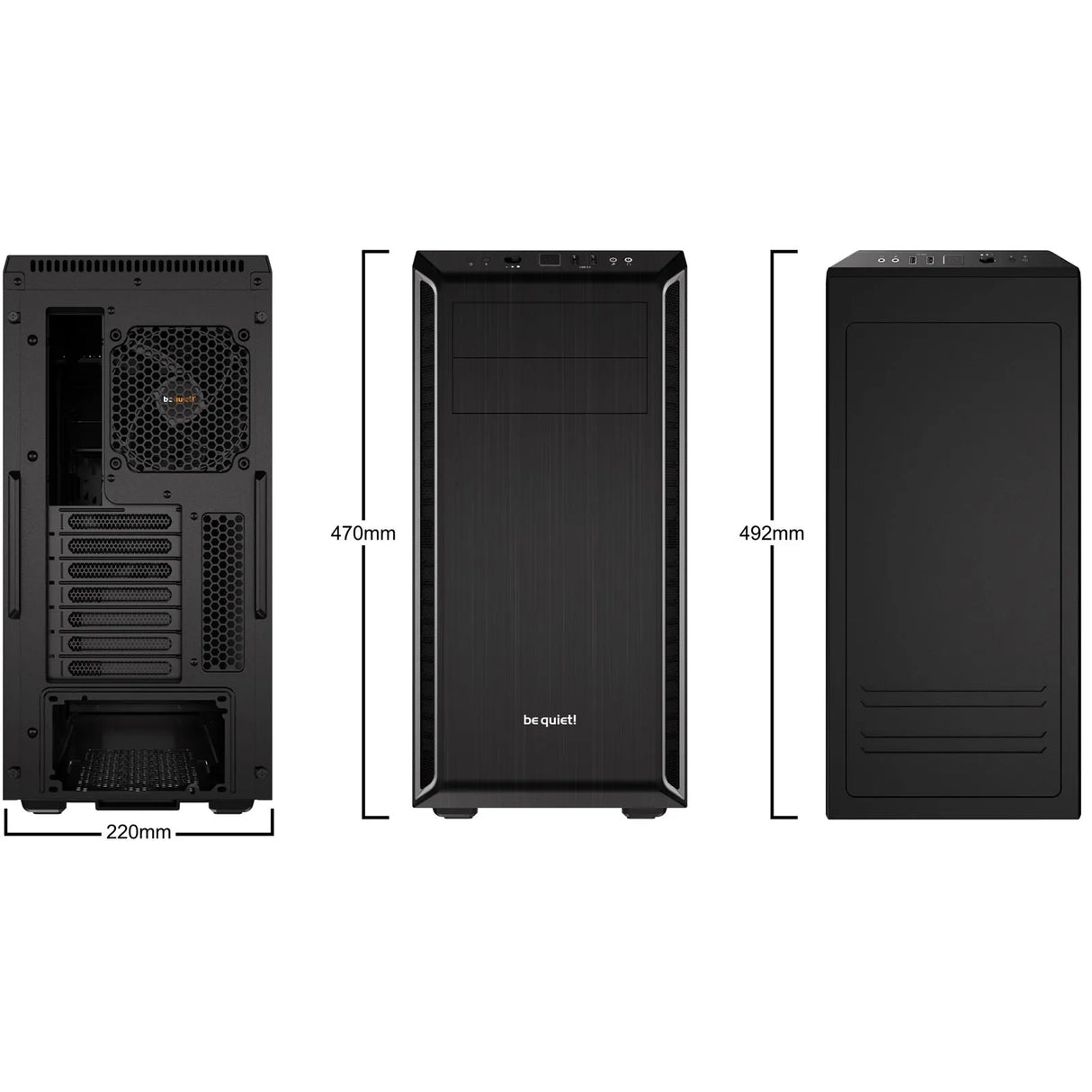 be quiet! Pure Base 600 Case, Silver, MId Tower, 2 x USB 3.2 Gen 1 Type-A, 3 x Pure Wings 2 Black PWM Fans Included, Completely Sound Insulated with Dampening Materials, Adjustable Top Cover Vent
