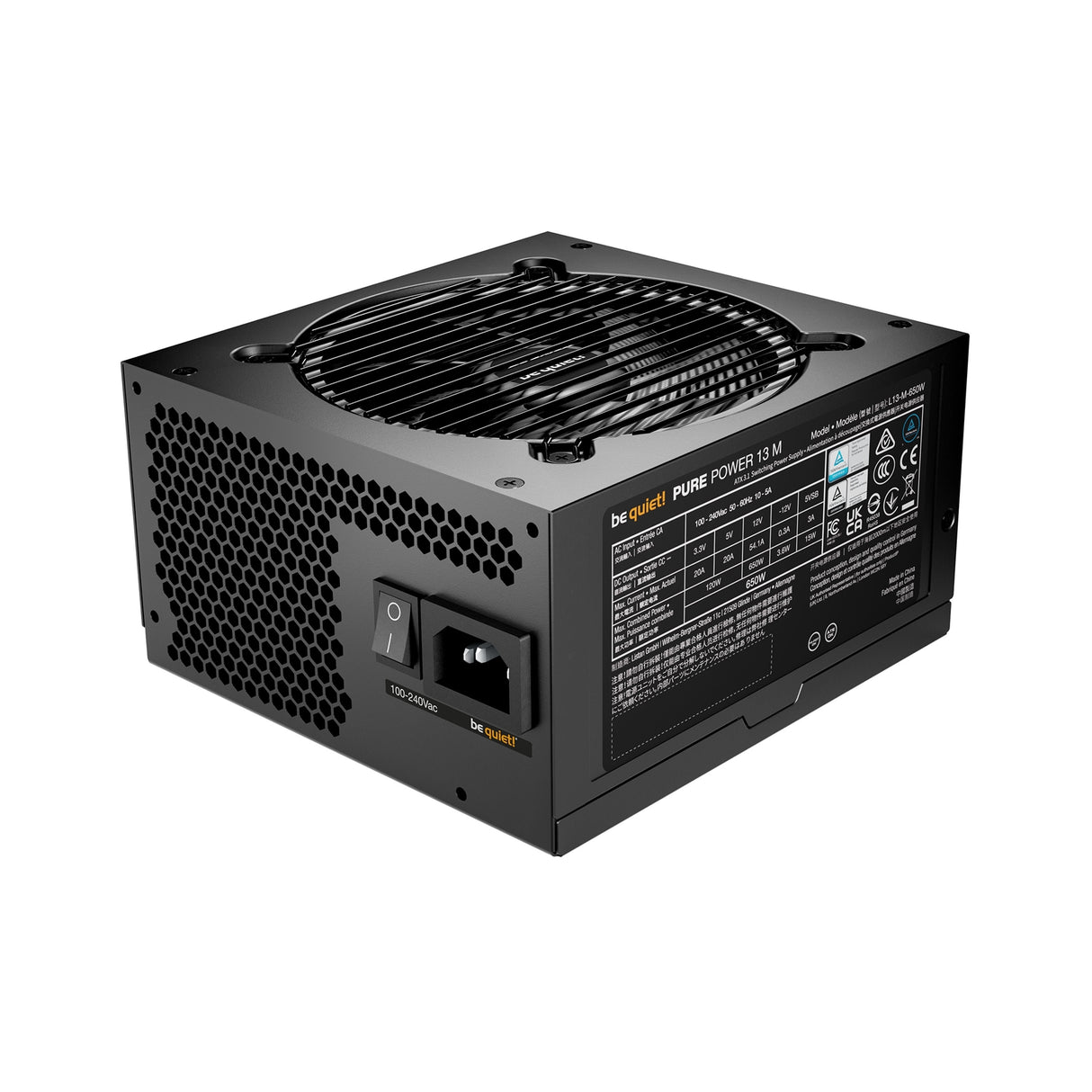 be quiet! Pure Power 13 M 650W is ATX 3.1 compliant and PCIe 5.1 compatible, 10-year manufacturer's warranty