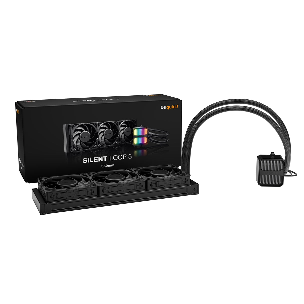 be quiet! Silent Loop 3 360mm All-in-One Liquid CPU Cooler, ARGB Lighting, Silent Wings 4 Fans, 3-Chamber Pump, High-Performance Cooling for Intel & AMD CPUs