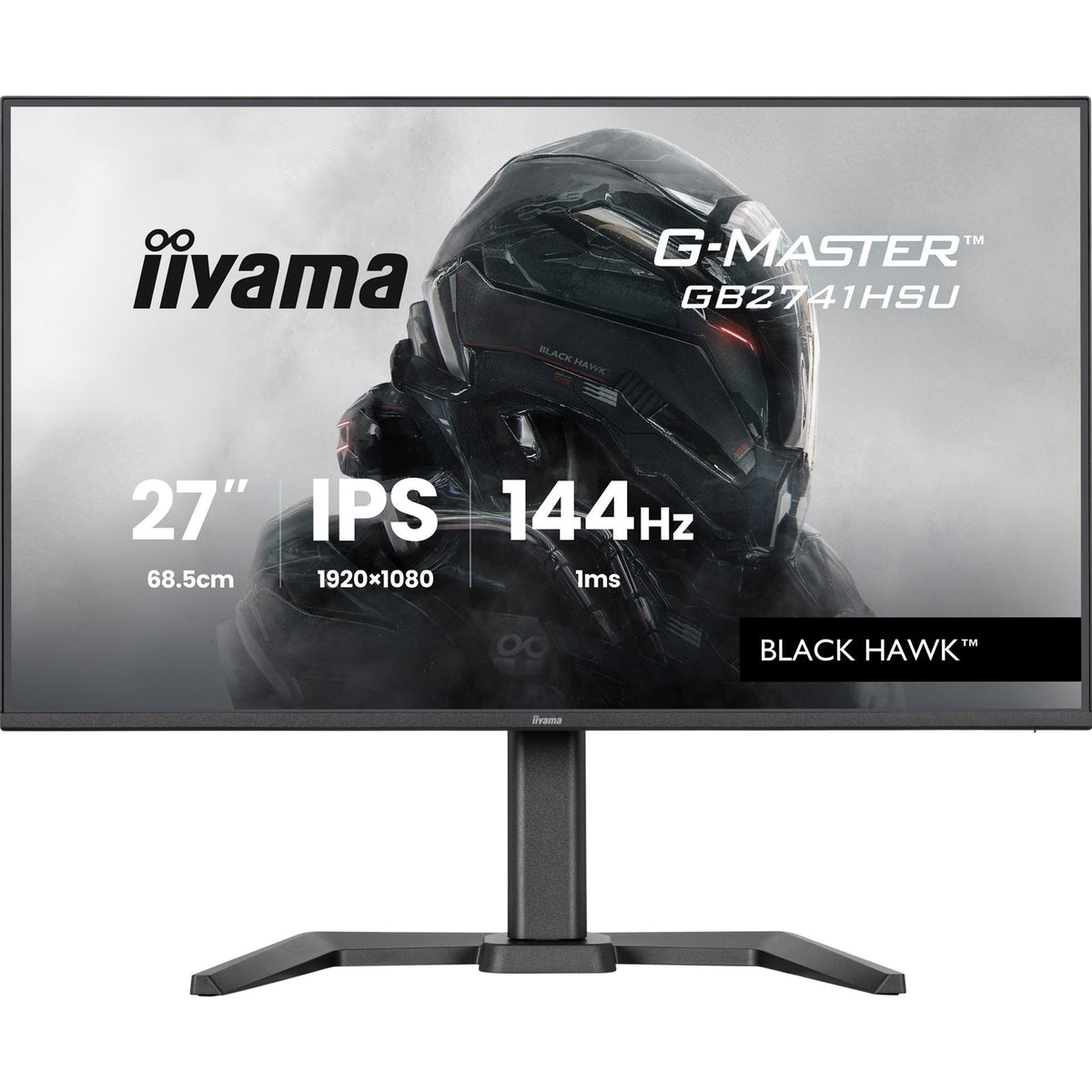 iiyama G-Master Black Hawk gaming monitor GB2741HSU-B1 27" Black, Height Adjustable, IPS, Ultra Slim Bezel, Full HD, 144Hz, 1ms, FreeSync, HDMI, Display Port, USB Hub